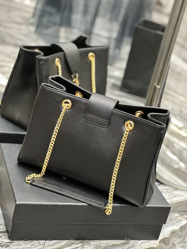 YSL original grained calfskin shopping bag 668900-2 black