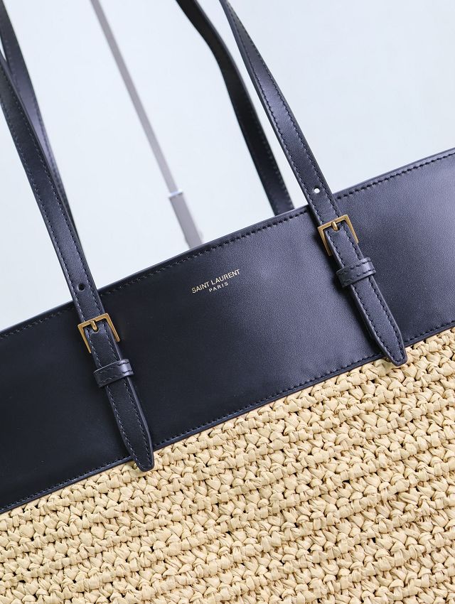 YSL original raffia shopping tote bag 394195 beige