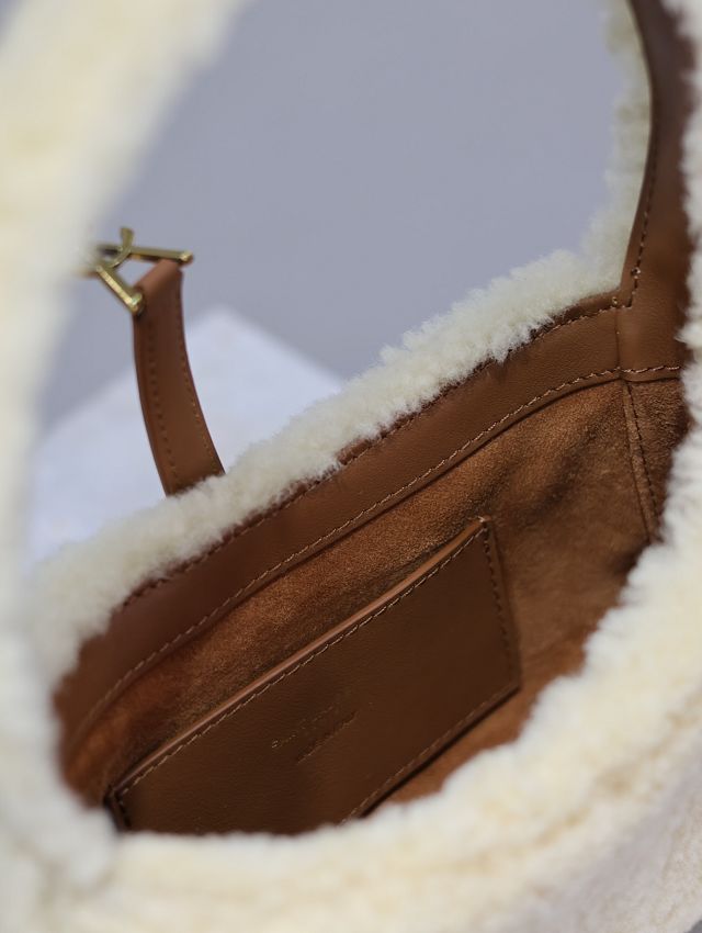 YSL original shearling le 5A7 mini bag 710310 beige