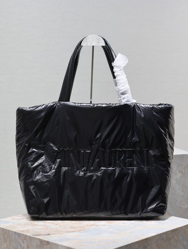 YSL original silk shopping tote bag 379269-2 black