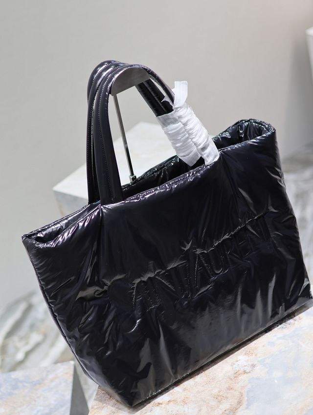 YSL original silk shopping tote bag 379269-2 black