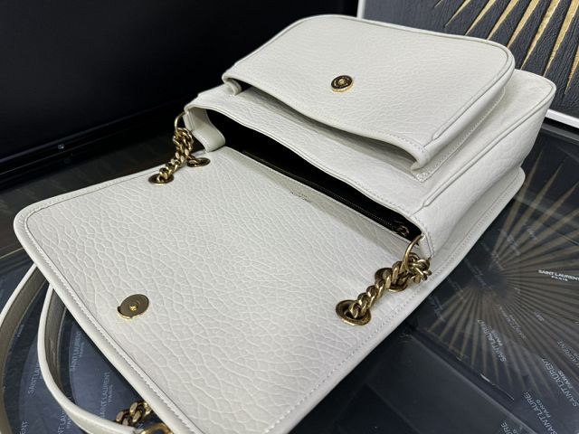 YSL original calfskin medium niki bag 633158 white