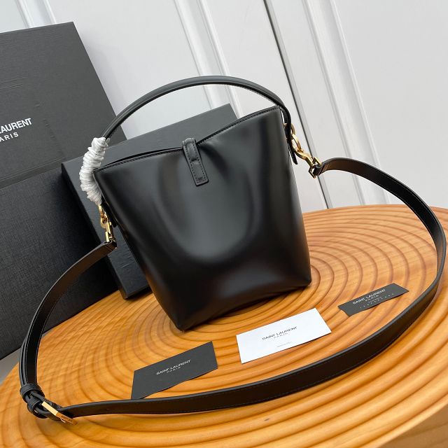 YSL original calfskin small le 37 bucket bag 749036 black