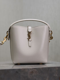 YSL original calfskin small le 37 bucket bag 749036 white