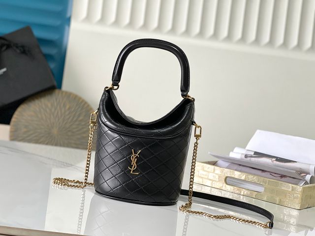 YSL original lambskin gaby mini bucket bag 763961 black