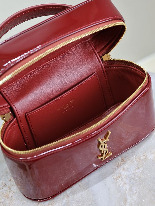 YSL original patent calfskin gaby vanity bag 766731 bordeaux