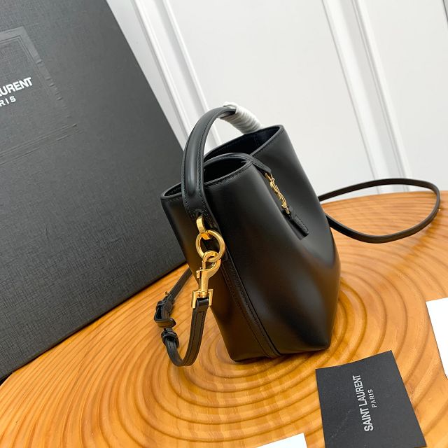 YSL original calfskin  mini le 37 bucket bag 765870 black