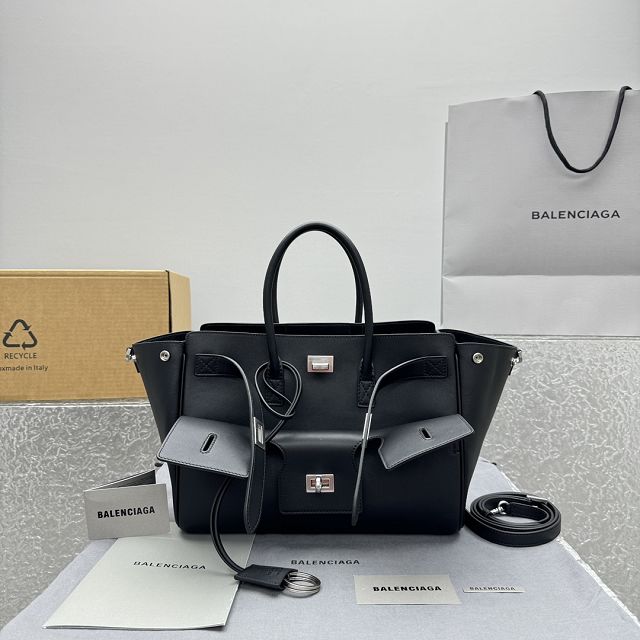 Balenciaga original calfskin bel air small carry all bag 8125452 black	