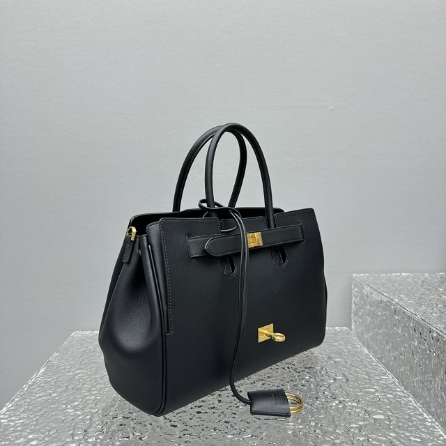 Balenciaga original calfskin bel air small carry all bag 8125452 black	