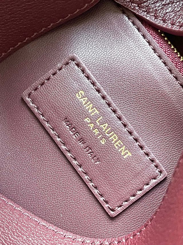 YSL original calfskin le 5A7 small tote bag 713938 bordeaux