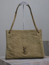 YSL original suede niki shopping bag 577999 light green