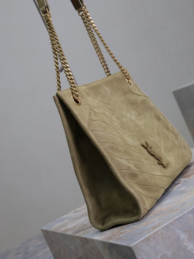 YSL original suede niki shopping bag 577999 light green