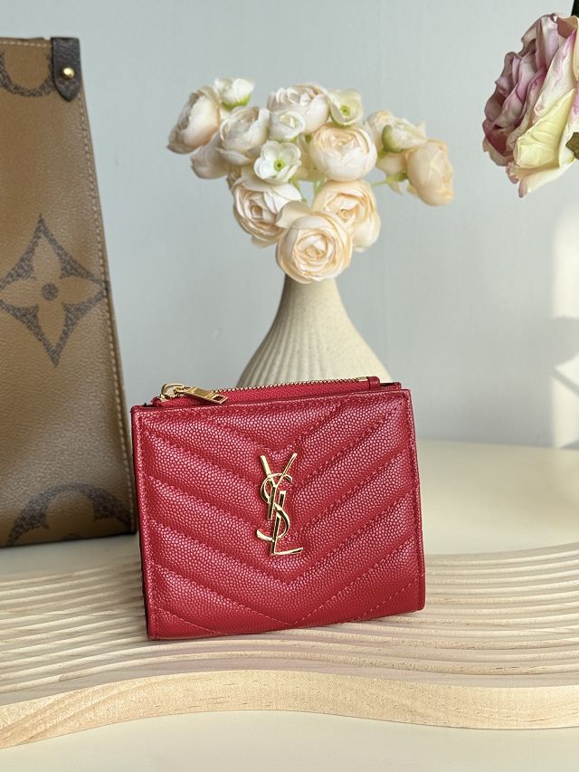 YSL original grained calfskin card holder 517045 