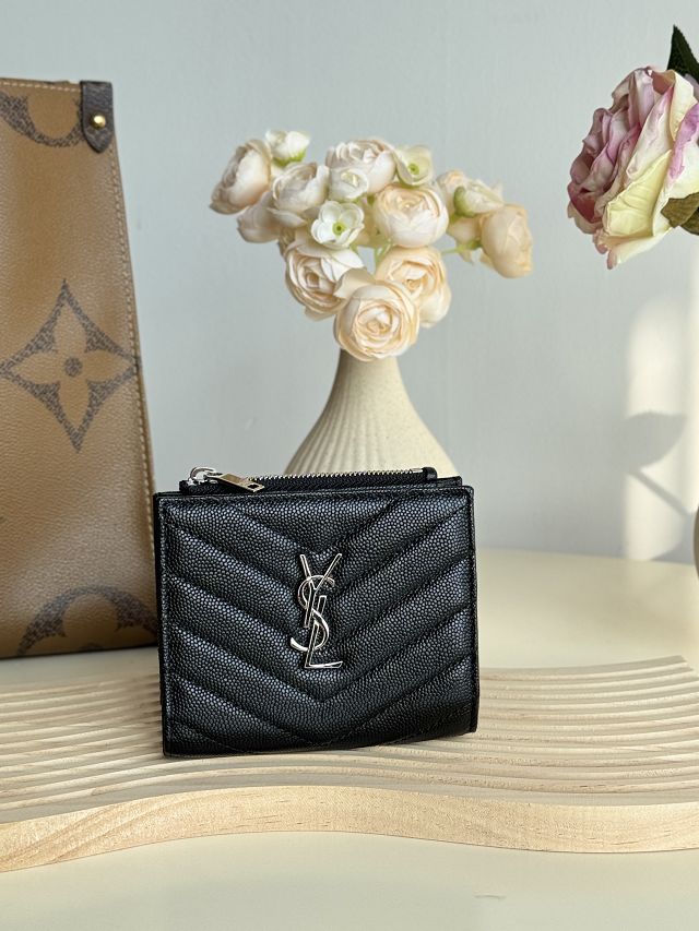 YSL original grained calfskin card holder 517045 