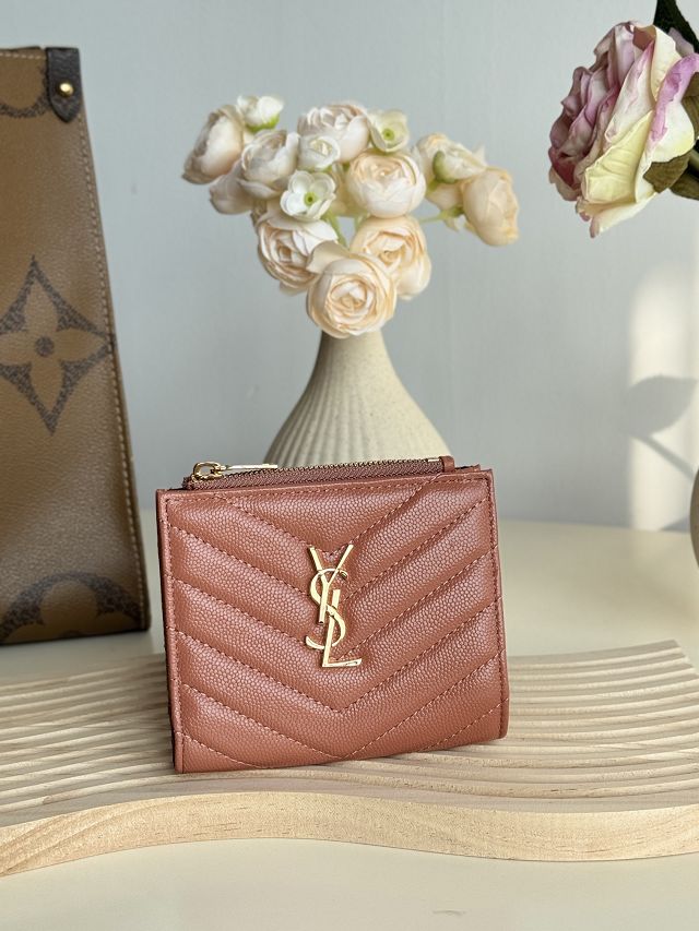 YSL original grained calfskin card holder 517045 