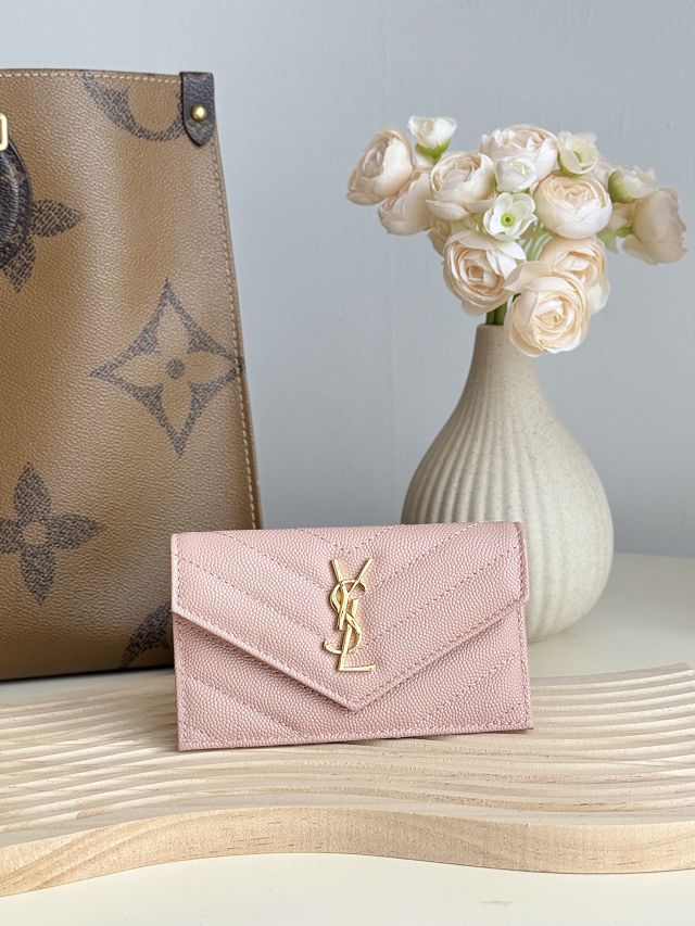 YSL original grained calfskin card holder 612808 