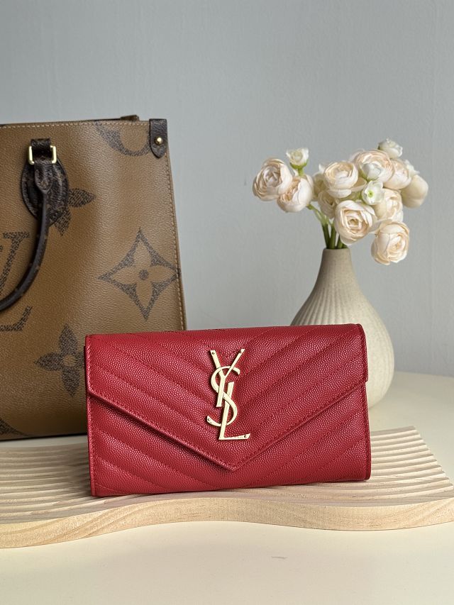 YSL original grained calfskin wallet 437469