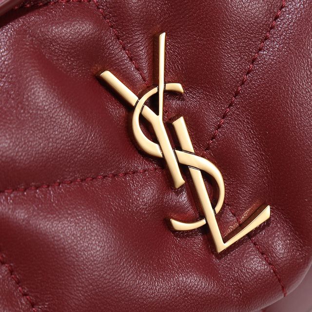 YSL original lambskin puffer mini bag 759337 bordeaux