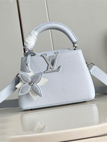 Louis vuitton original calfskin capucines mini handbag M22606 light blue