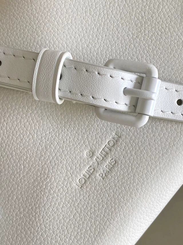 Louis vuitton original soft calfskin side trunk mm M24304 white