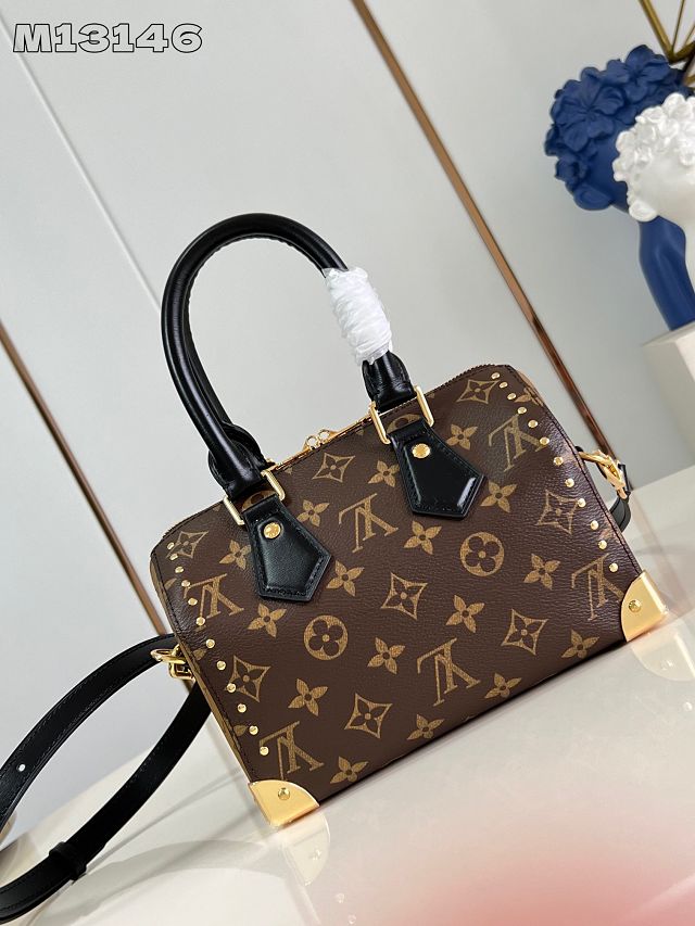 Louis vuitton original monogram canvas  speedy trunk 20 M13145 black