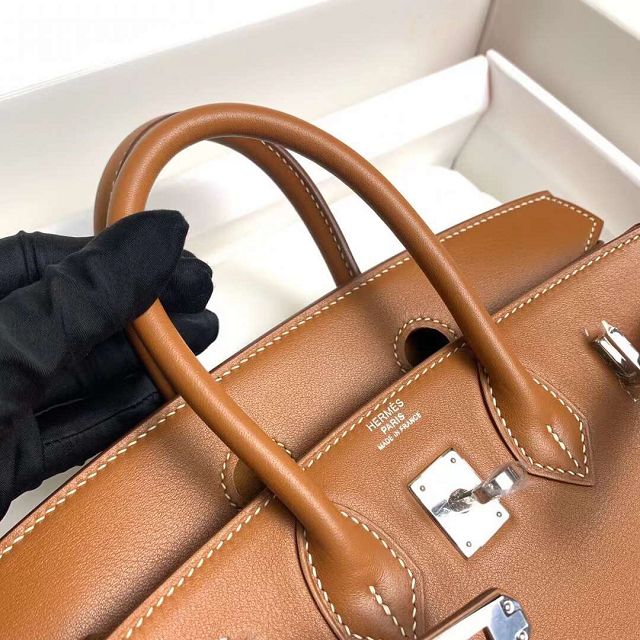 Hermes original swift leather birkin 35 bag H35-5 gold brown