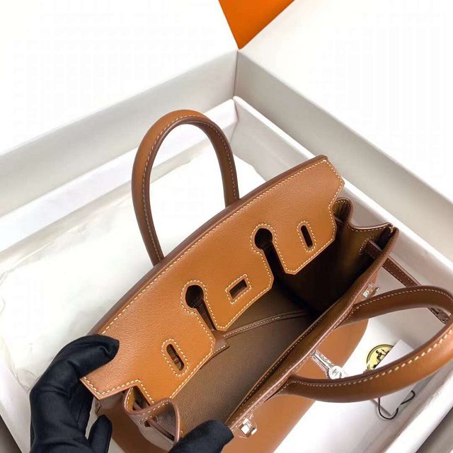 Hermes original swift leather birkin 35 bag H35-5 gold brown