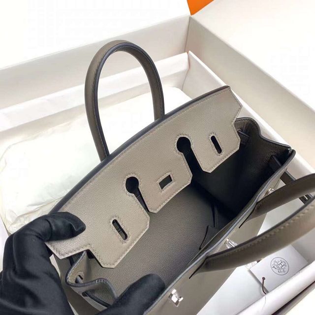 Hermes original swift leather birkin 30 bag H30-5 grey etain