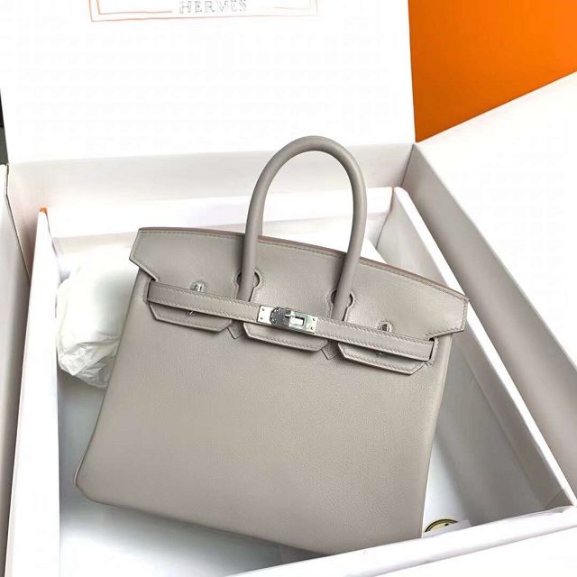 Hermes original swift leather birkin 35 bag H35-5 grey pearl 