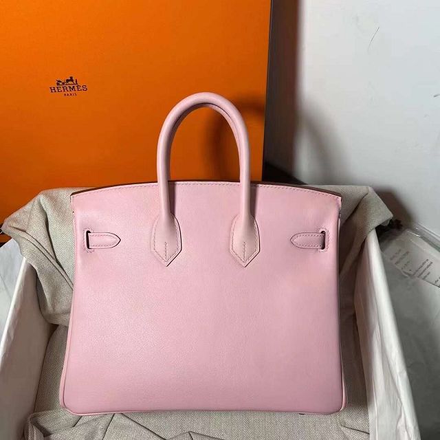 Hermes original swift leather birkin 25 bag H25-5 rose sakura