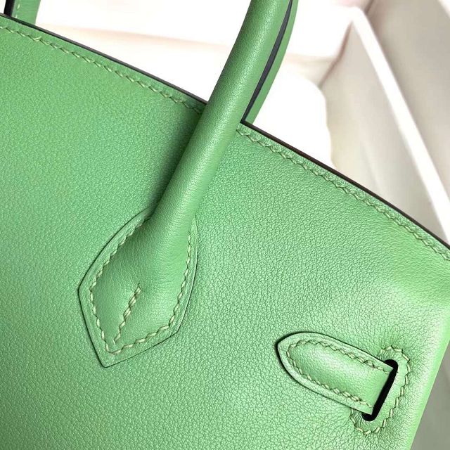 Hermes original swift leather birkin 25 bag H25-5 vert criquet