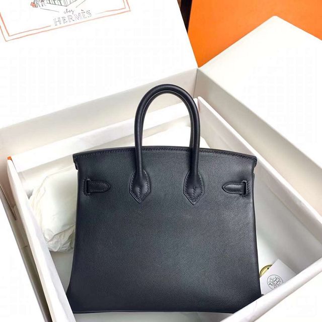 Hermes original swift leather birkin 25 bag H25-5 black