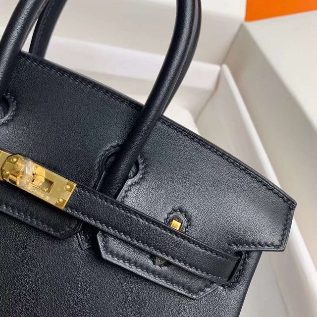 Hermes original swift leather birkin 25 bag H25-5 black