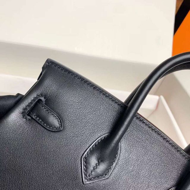 Hermes original swift leather birkin 25 bag H25-5 black