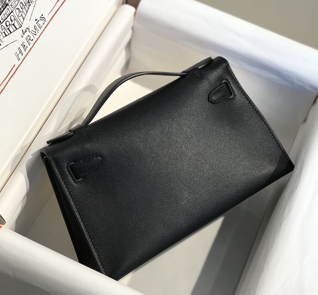 Hermes original swift leather mini kelly 22 clutch K0012 black