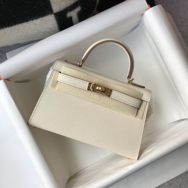 Hermes original epsom leather mini kelly 19 bag K0019 parthemin