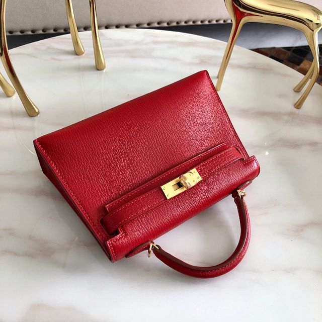 Hermes original goatskin mini kelly 19 bag KG0019 red