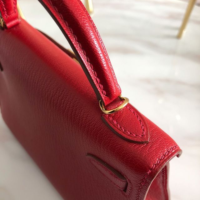 Hermes original goatskin mini kelly 19 bag KG0019 red