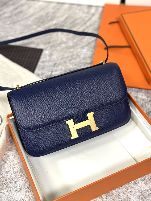 Hermes original epsom leather constance elan bag C024 blue sapphire