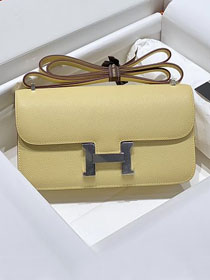 Hermes original epsom leather constance elan bag C024 jaune poussin