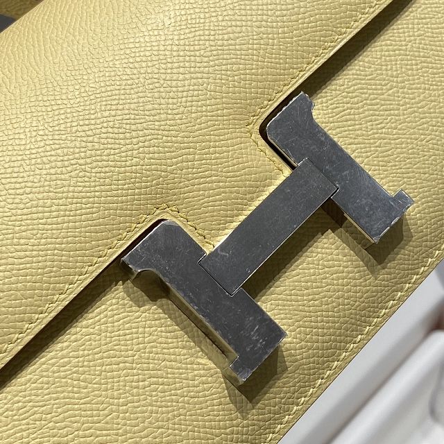 Hermes original epsom leather constance elan bag C024 jaune poussin