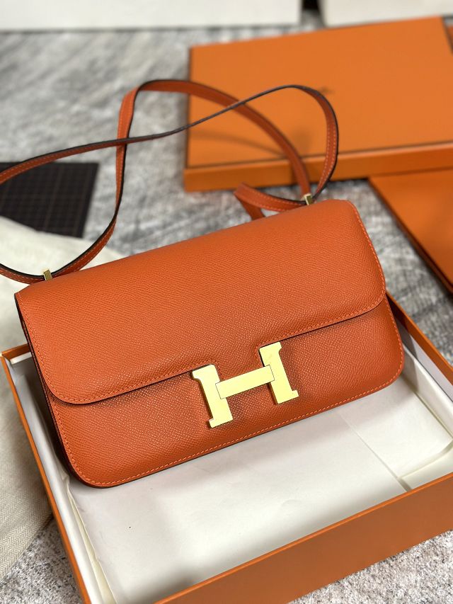 Hermes original epsom leather constance elan bag C024 orange