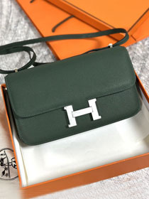 Hermes original epsom leather constance elan bag C024 vert anglais