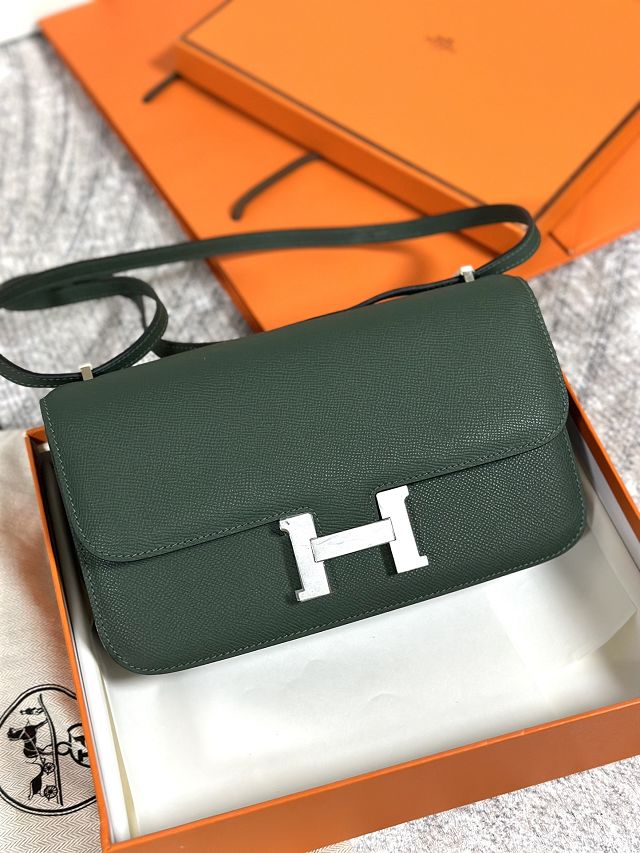 Hermes original epsom leather constance elan bag C024 vert anglais