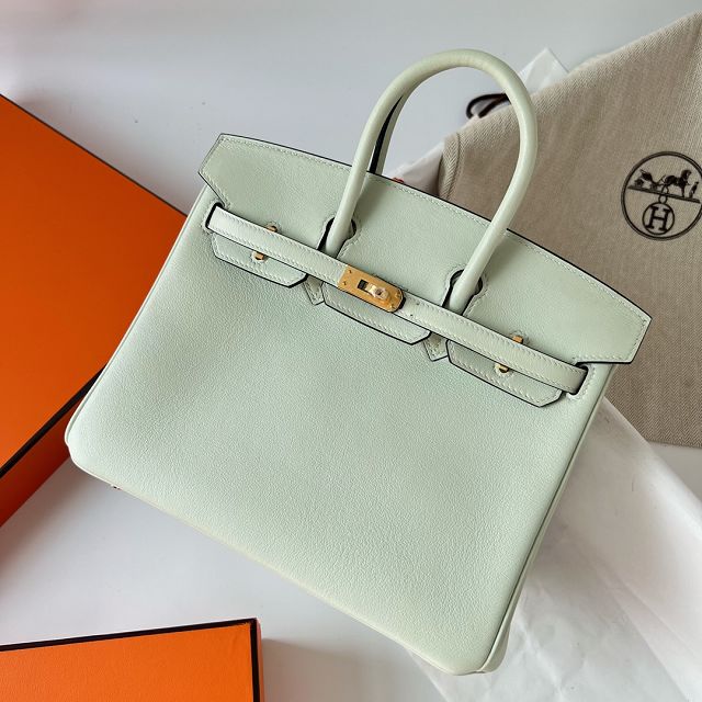 Hermes original swift leather birkin 25 bag H25-5 vert fizz