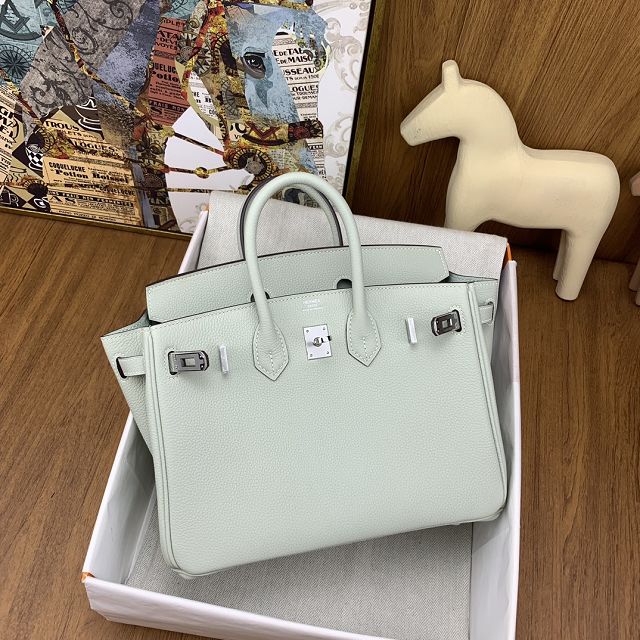 Hermes original togo leather birkin 25 bag H25-1 grey neve