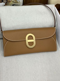 Hermes original epsom leather chaine d ancre to go HD0024 gold brown