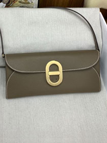 Hermes original epsom leather chaine d ancre to go HD0024 grey etoupe