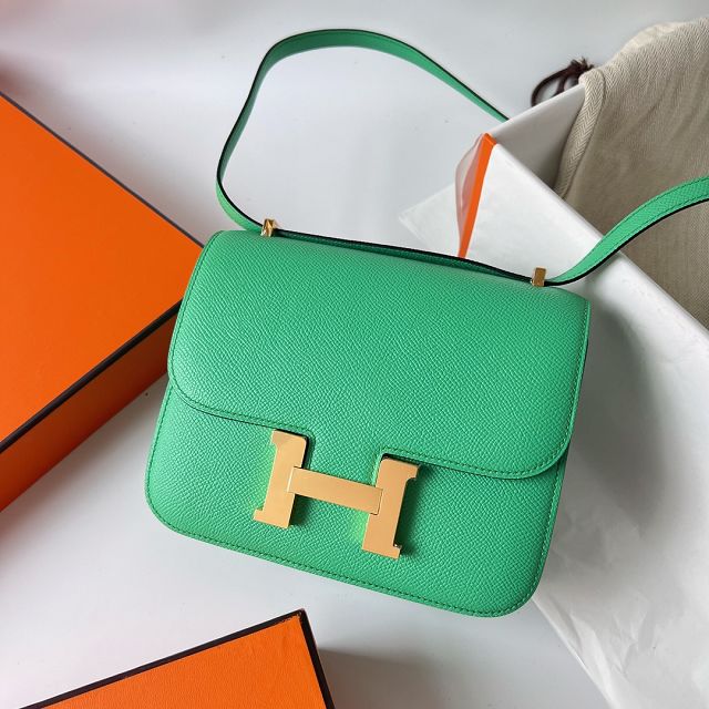 Hermes original epsom leather small constance bag C19 vert comics