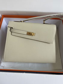 Hermes original epsom leather kelly sellier en desordre 25 KS0025 craie